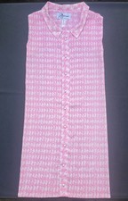 Rembrandt Harrods Vintage Dress Size 14 Midi Georgette Pleated Pink White Print