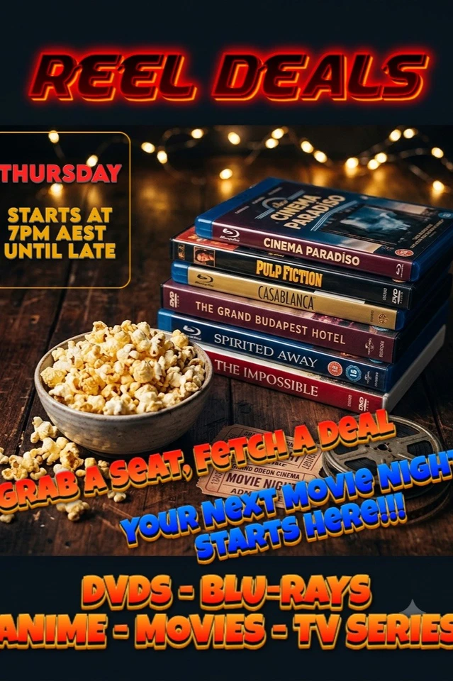 REEL DEALS - YOUR NEXT MOVIE NIGHT STARTS HERE! 100S OF DVDS & BLUE RAYS
