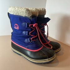 Sorel Youth Yoot Pac Snow Boots Big Kid Size 7 Blue Purple Pink Shearling