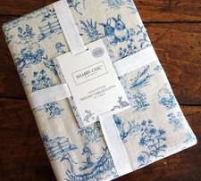 SHABBY CHIC BLUE TOILE Ducks Bunnies Floral EASTER SPRING TABLECLOTH 70" Round