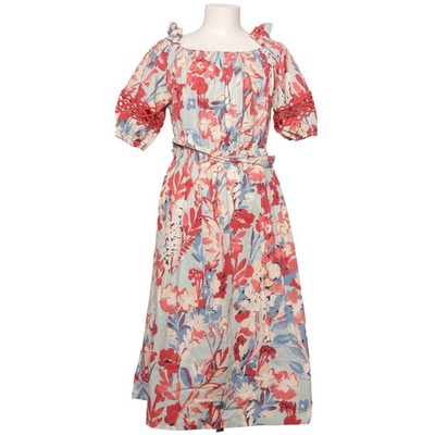 Bebe Plus, Kleid, Größe: L, Blau/Rot/Mehrfarbig, Baumwolle, Blumen, Damen #Dui