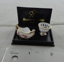 1:12 Rose Serving Dishes 2pcs for Miniature Dollhouses Reutter Porcelain R4318