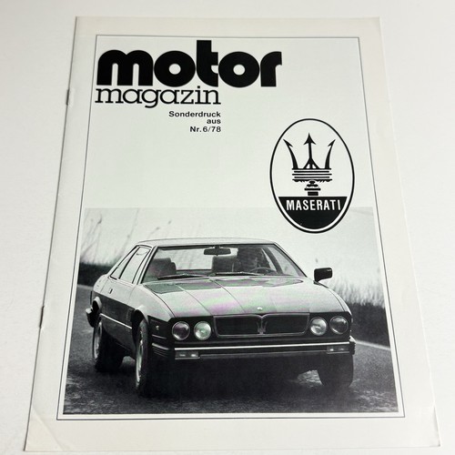 MASERATI KYALAMI SPECIAL PRINT / 8p press article / AUTO KING ENGINE 1978