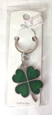 Enamel Four Leaf Clover Keychain Bag / Purse Charm Backpack Choose Color