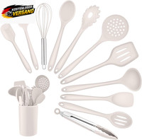 Homikit Silikon KüChenhelfer Set, 12 StüCk Schwarz Kochutensilien Kochgeschirr,