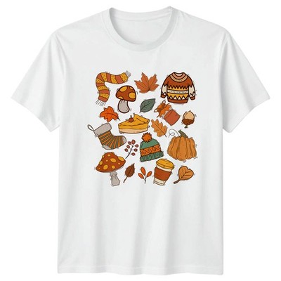 Cozy Autumn Vibes Pumpkin Pie T-Shirt Saisonmuster Herbst Thanksgiving