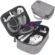 Travel Electronics Organizer Small Carrying Case for Cables Phone Chargers US...