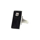 Vintage Deco Style Natural Black Onyx Sterling Silver 925 Hallmarked Ring Size 6