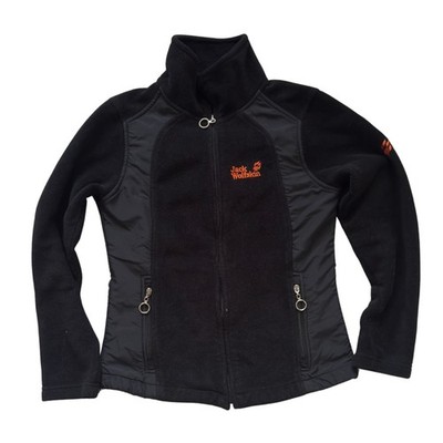 Jack Wolfskin Women's Black Fleece Jacket Size Small Full Zip