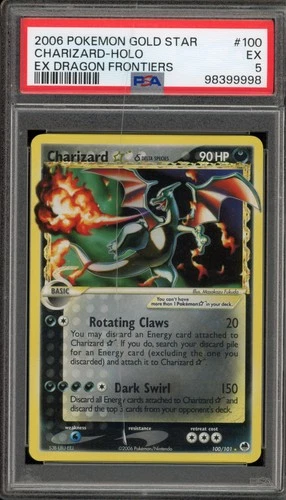 Pokemon Charizard EX Dragon Frontiers Holo Ultra Rare #100 DAMAGED SLAB PSA 5