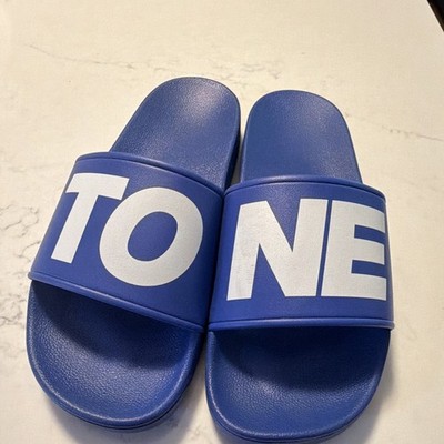Men s Blue/White Streamer Univ. Slide Slip On Rubber Upper EU 44 US 10.5
