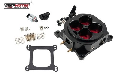 Deepmotor CNC Billet 1000 CFM 1.75'' Core 4-Barrel 4150 Throttle Body+TPS+IAC Kit