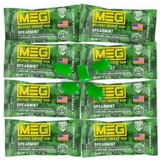 MEG - Military Energy Gum  100mg of Caffeine Per 5 Count Pack 8 , Coffee