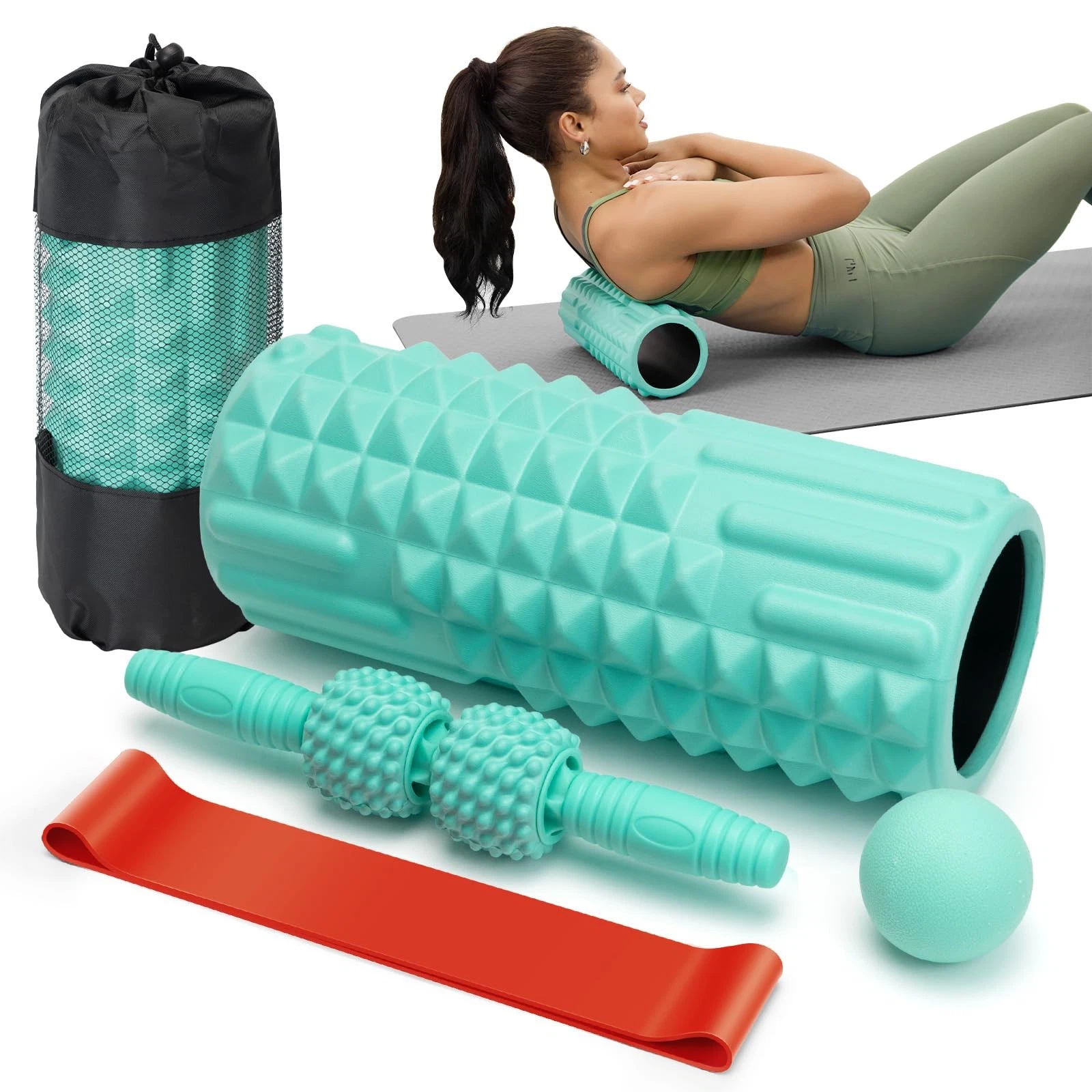 5 in 1 Foam Roller Set - Back Roller Foam, Massage Roller Stick, Massage Ball...
Opens in a new wind