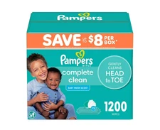 Pampers, Complete Clean Baby Wipes, Baby Fresh Scent, 15 pk., 1200 Wipes