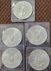 2015 Silver American Eagles Walking Liberty .999 Fine  1 oz Lot of 5