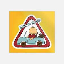 Funny Car Warning Sign Baby On Board Little Driver Vinyl Sticker Decal
