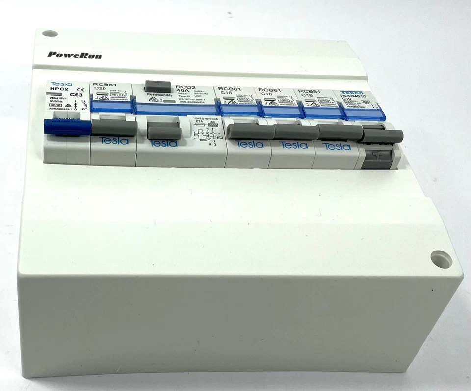 Centralita Cargada 8 Polos Completo RCD Extensor Neutro 3x 16 1x 20 1x10 Amp RCBO Foto 2 de 4