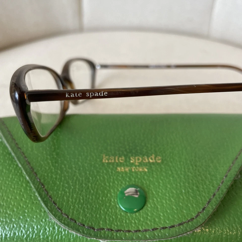 Kate Spade Quinn Eyeglasses Brown Rectangle Y2K Wmns Small 130mm Italy Flaws - Image 4 of 4