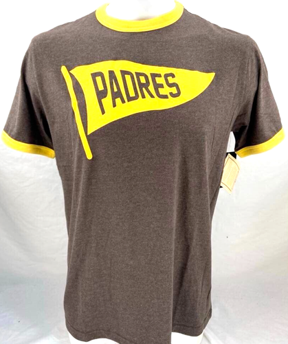 NEW SD San Diego Padres MLB New Era SS Brown Relaxed Fit T-Shirt Men's L