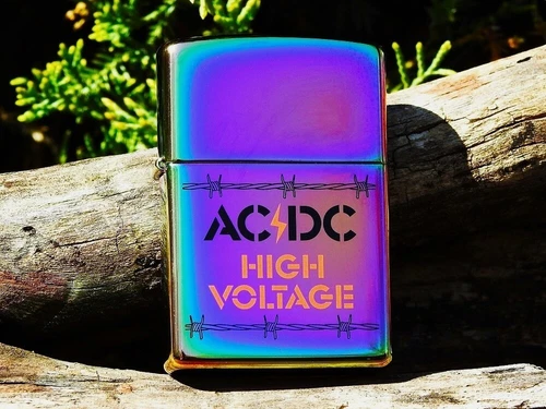 Zippo Lighter - AC/DC High Voltage - Angus Young - Bon Scott - Brian Johnson
