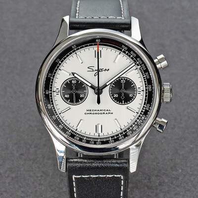 Sugess Chrono Heritage SWANNECK Panda Dial Chrono Watch SEAGULL