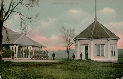 Postcard Divided Back Mineral Spring Togus Maine ME Hand colored