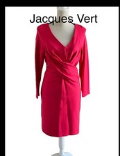 Jacques Vert Bodycon Cocktail Dress Red uk 14 Petite Cocktail NEW rrp £99 Party