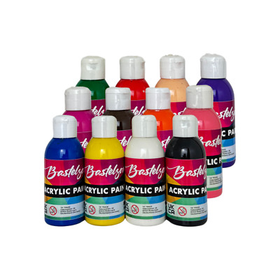 MONA LISA Acrylfarben-Set. 12 Farben je 110ml. Deckende Malfarben für Kinder
