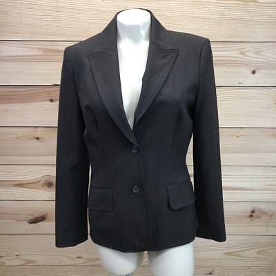 The Limited Blazer Sz 8 Brown Stretch Lined Two Buttons Career Jacket Pocket B57