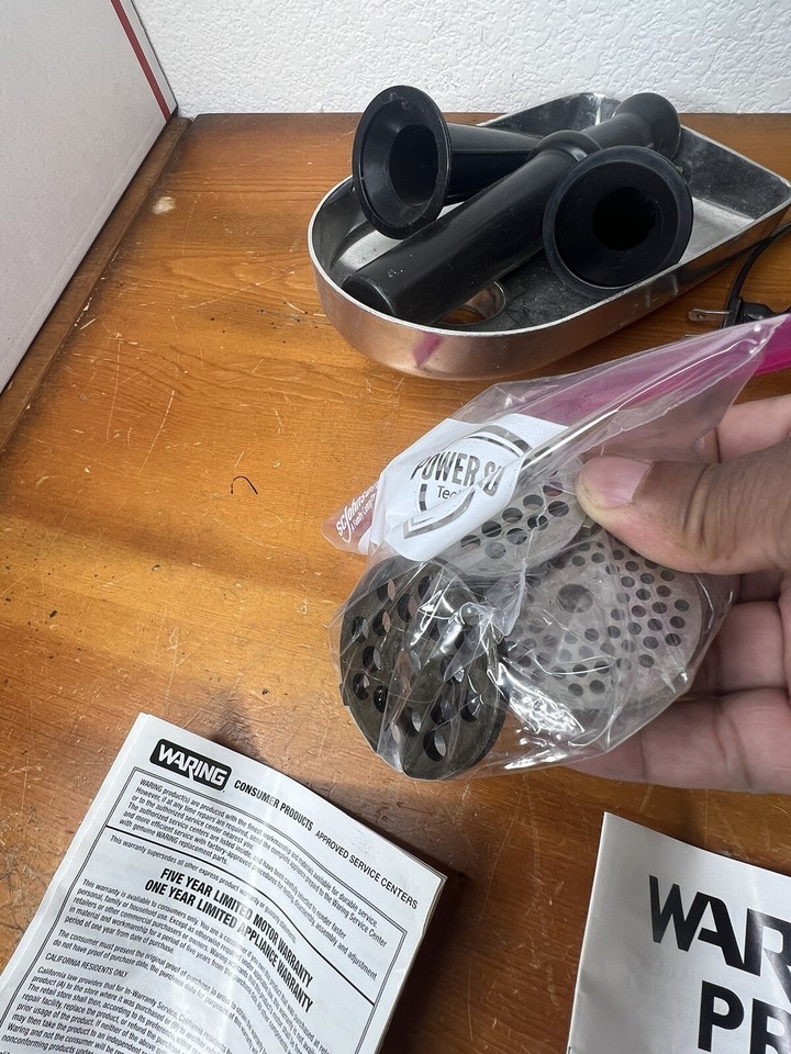 Waring Pro Electric Meat Grinder Stainless Steel Model MG105 Open Box