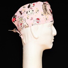 Cute Dogs on Pink Theme Scrub Hat