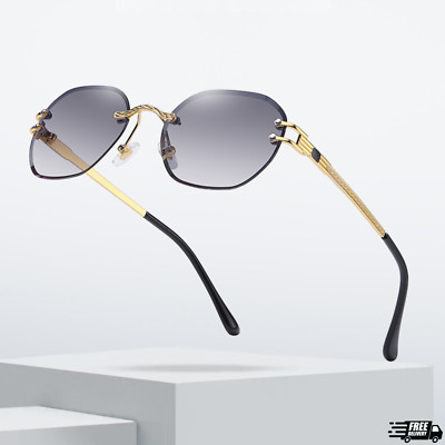 Men Sunglasses Gold Gradient Lens Eye Glasses Metal Frame Hip Hop Fashion Migos