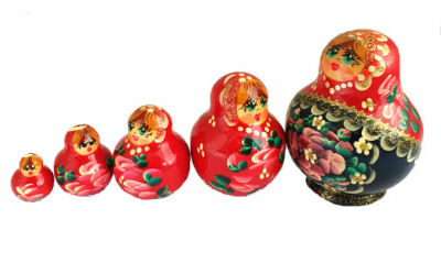 Matriochkas Russes Traditionnelles – Peintes à La Main – 5 Pièces
