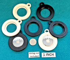 Apple Airtag Carry Case Keyring Holder Keychain Air Tag - White / Black   2-Pack