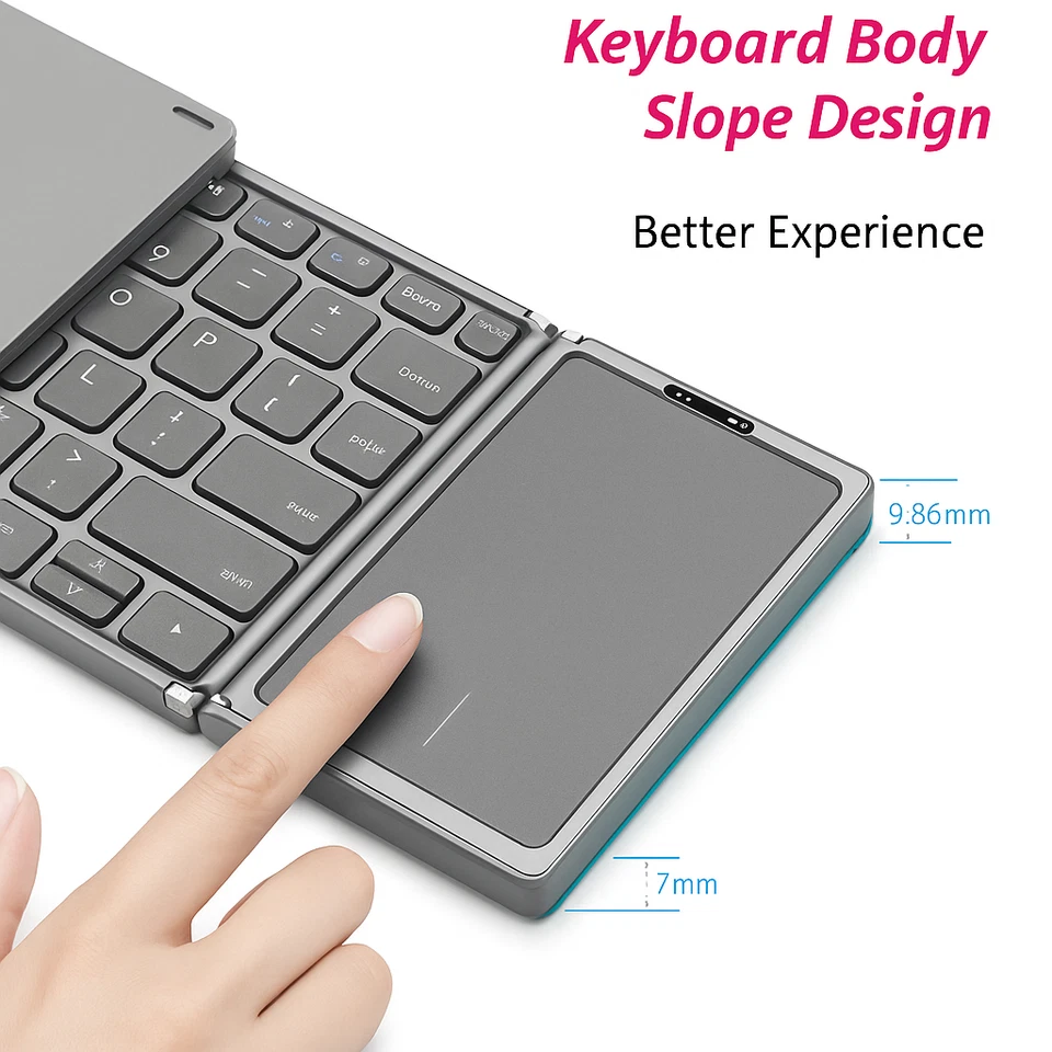 Foldable Wireless Keyboard with Touchpad - Image 2 of 4