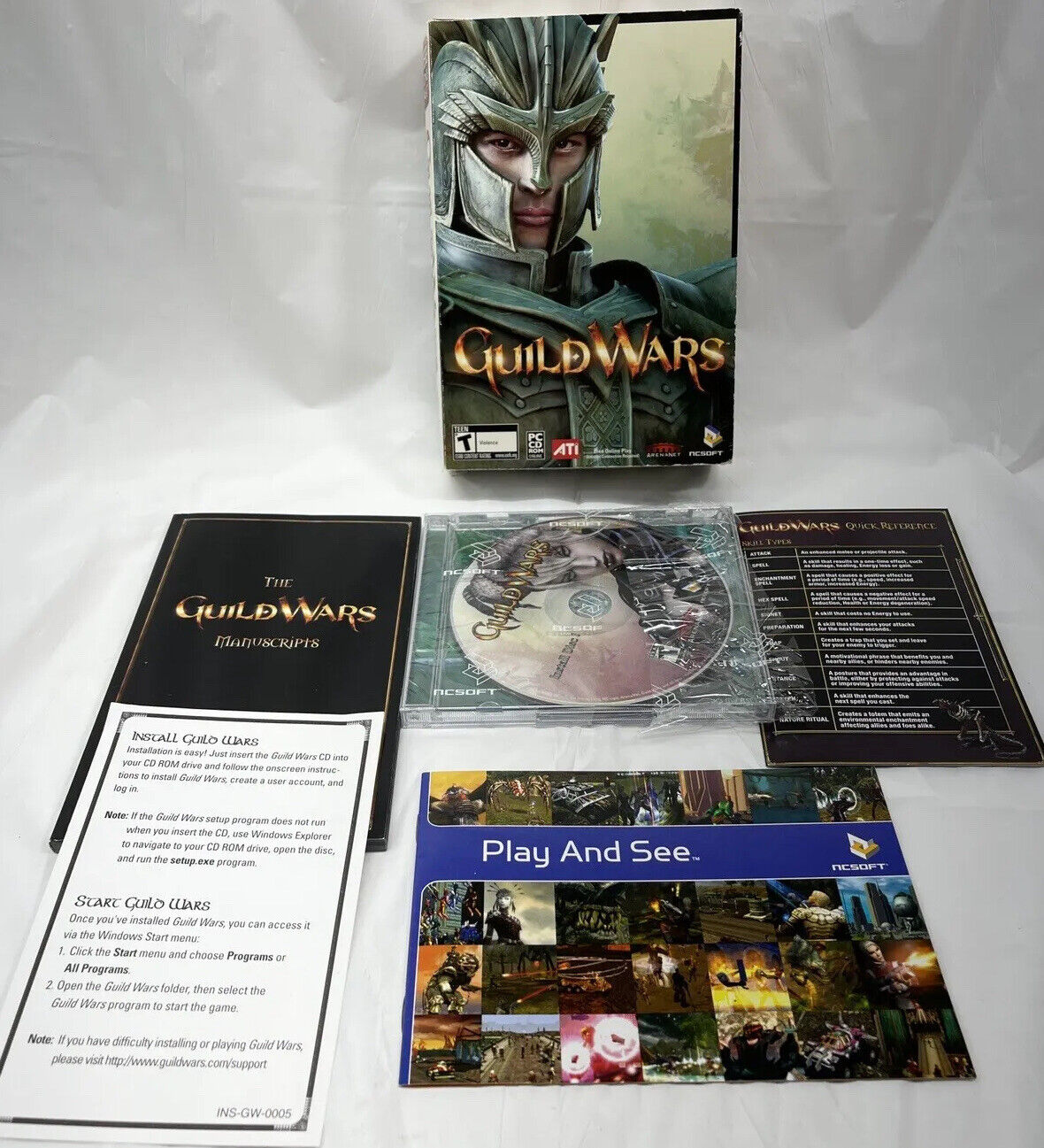 Guild Wars RPG PC Game CD-ROM 2005 ArenaNet New Open Box