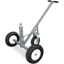 Adjustable Steel Trailer Dolly with 12" Tires and 8" Caster, 800Lb Capacity, Gra