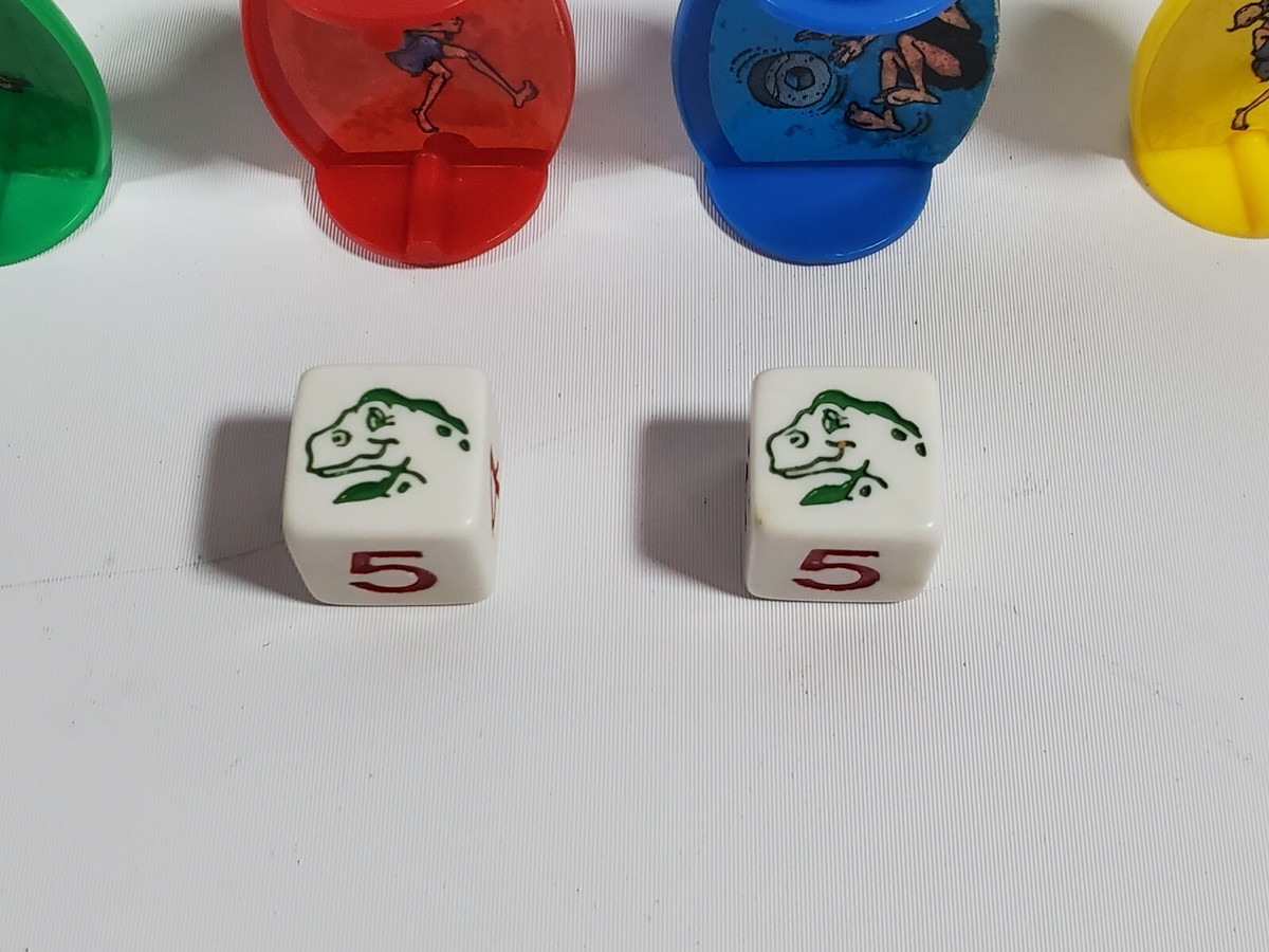 1987 Dizzy Dizzy Dinosaur Game Replacement Parts Green Dino 2 Dice