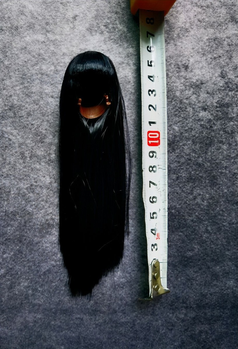1/6 アジア人女性ヘッドC（Black Long Staight Hair） 1/6 Black Long Straight Hair Accessories Fit 1/6th Female