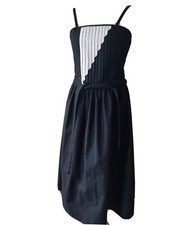 Trina Lewis & Marjon Couture Vintage 1970s Ladies Black & White Dress. 