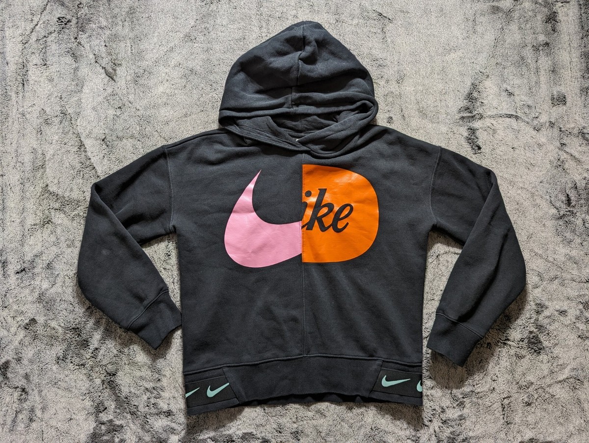 Nike Long Sleeve Pullover Hoodie Youth Girl Size XL Black - Main Image