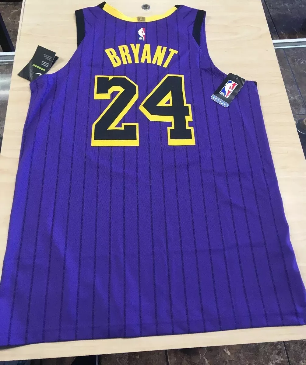 NIKE LA LAKERS 24 KOBE BRYANT CITY EDITION AUTHENTIC JERSEY SZ 48 L AV3696 505