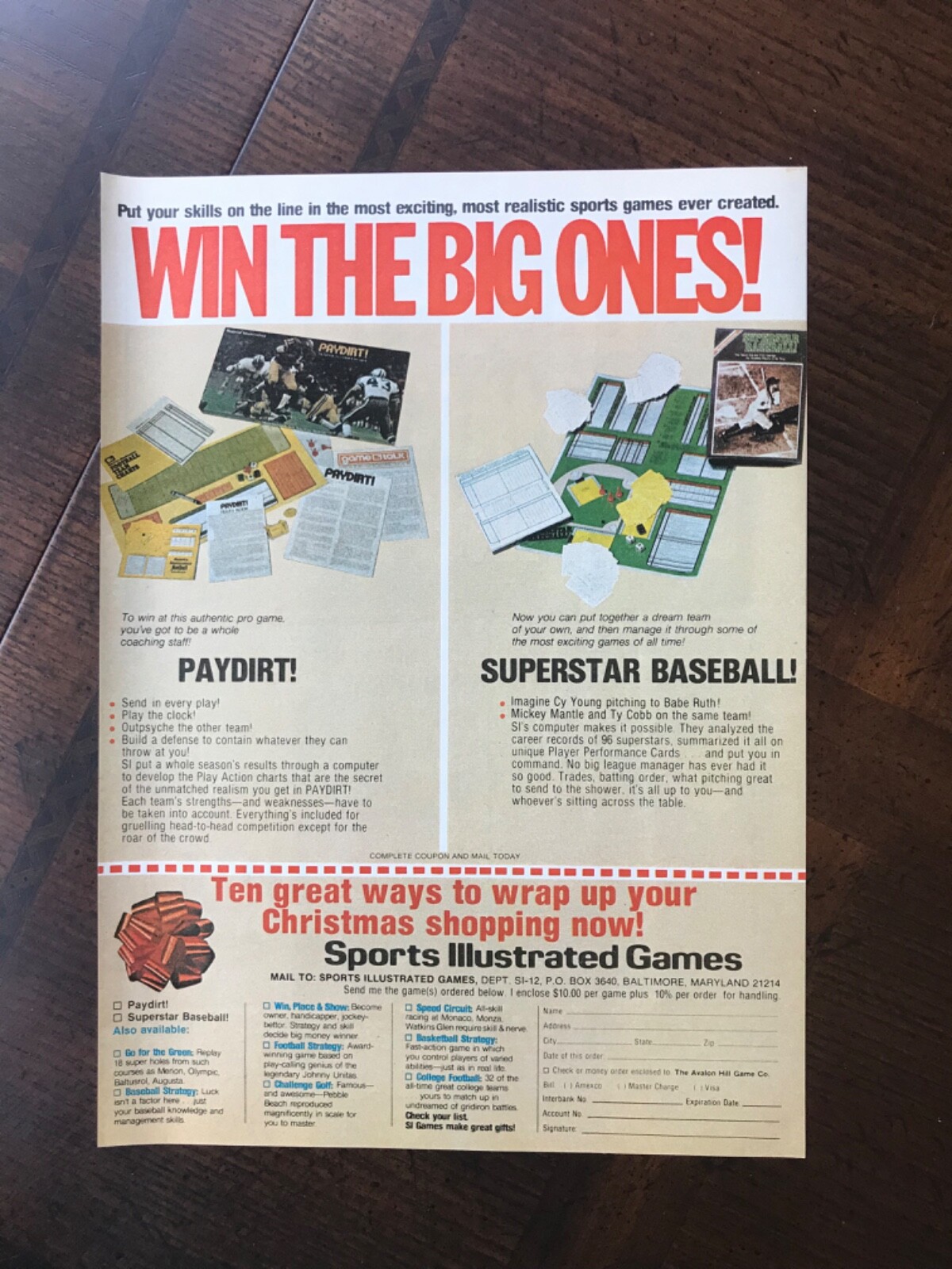 1978 vintage original print ad Sports Illustrated Superstar Baseball