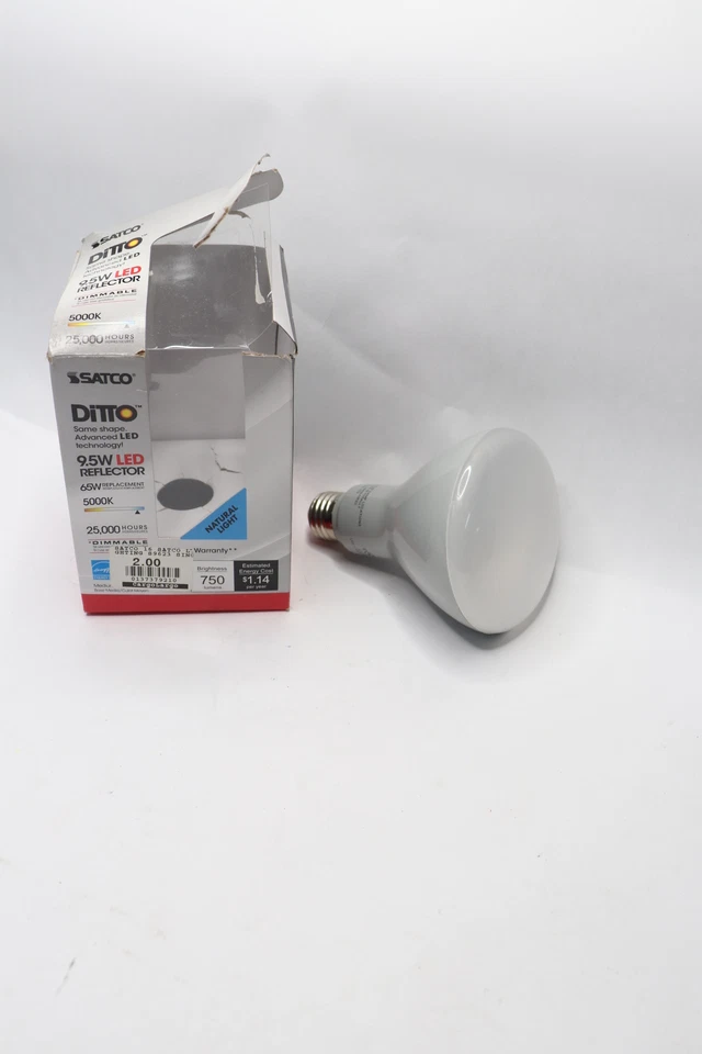Satco Dimmable LED Bulb 9.5W 5000K BR30 S9623 - Image 3 of 3