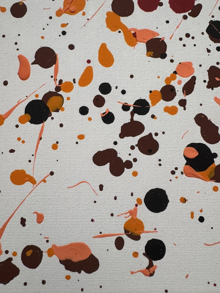 Ручная роспись искусства акрил на холсте - абстрактный "Осень" оригинальная картина 10 X 10 - Изображение 3 из 4