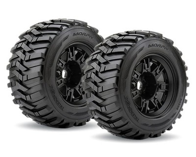 Roapex Morph Reifen 1/8 Monster Truck auf schwarzer Felge 17mm 1/2 Offset RXR400