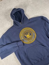 VTG 90s Soffe US NAVY Military Hoodie Sweatshirt Size L 50/50 Blend Made In USA