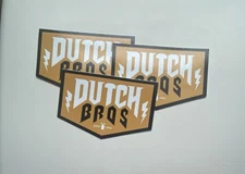 DUTCH Bros LIGHTNING Gold BLACK Estd 1992 Sticker APRIL Employee ONLY