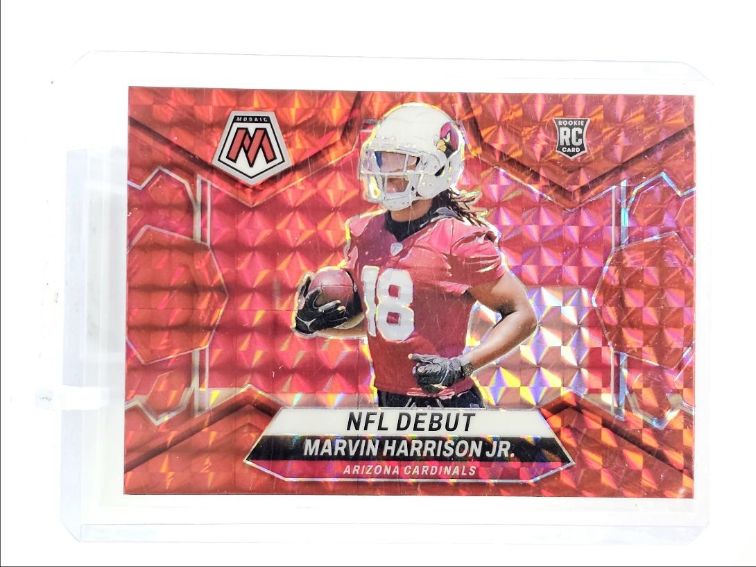 MARVIN HARRISON JR. 2024 MOSAIC NFL DEBUT ROOKIE RED MOSAIC RC Q4480